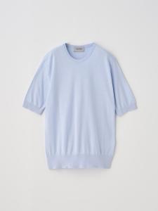 Хлопковый трикотажный пуловер с коротким рукавом | NELL | 30G, современный крой