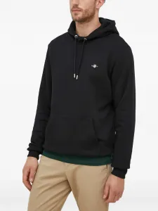 Худи с вышивкой в виде логотипа в форме щита Gant, черный