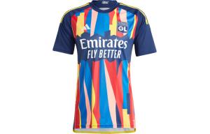 Мужская футбольная майка Olympique Lyonnais темно-синяя Adidas, темно-синий