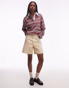 Джинсовые шорты Topshop в цвете сливочного крема