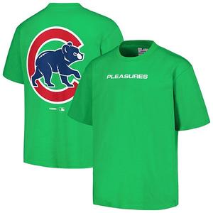Мужская футболка pleasures green chicago cubs ballpark Unbranded