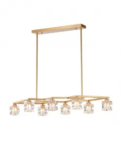Хрустальная люстра Streamdale на 8 ламп с матово-золотой отделкой, идеально подходит для столовых и других помещений. Streamdale Furniture, gold+glass