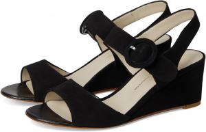 Туфли SAS Women's Carine Quarter Strap Wedge Sandals, Black Suede