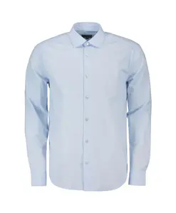 Синяя хлопковая рубашка приталенного кроя Peuterey, синий