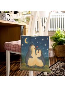 Mr. & Mrs. Panda Сумка-шоппер с пингвинами, дизайн для сна, без    белого цвета