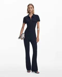 Женский комбинезон в тонкую полоску Desigual, темно-синий