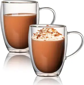 Стаканы для кофе с двойными стенками 350 мл - набор из 2 шт. - для капучино и латте макиато - можно мыть в посудомоечной машине Markenlos
