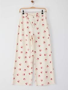 Джинсы с широкими штанинами Trendyol, Cream