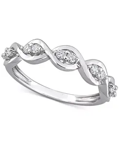 Кольцо с выращенным в лаборатории муассанитом (1/4 карата) в стерлинговом серебре Macy'S, moissanite