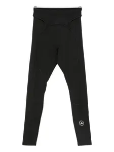 Леггинсы с логотипом и вставками adidas by Stella McCartney, черный