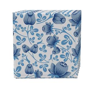 Набор салфеток из 4 шт., 100 % хлопок, 20x20 дюймов, синие лепестки роз