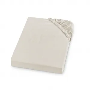 Простыня на резинке из тонкой фланели, 180 х 200 см, кремовая, 100% хлопок, для матрасов высотой до 23 см, для сна sleepling