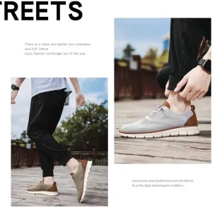 Обувь для мужчин Мужские сетчатые оксфорды Кроссовки для бизнеса и повседневной носки Классические шнурки Для ходьбы Теннисные удобные кроссовки Слипоны Лодочные туфли Легкие с мягкой подошвой и дышащие модные кроссовки Baimiu, светло-серый