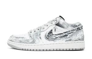 Jordan Баскетбольные кроссовки Air 1 Vibrant Gray, износостойкие, винтажные, низкие, унисекс, цвет "Агатовый серый"