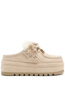Лоферы на платформе с меховой отделкой Naked Wolfe, бежевый