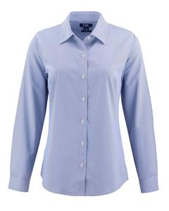 Женская блузка с длинным рукавом Cutter & Buck Skyline Epic Confidence Recycled Pinstripe, синий/белый