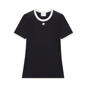 Футболка Courrèges Signature Contrast T-Shirt Black/Heritage White, белый