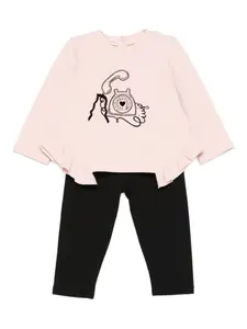 Комплект брюк с телефонным принтом Liu Jo Kids, черный