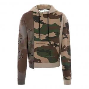 Худи Men's Off-White Splicing Long Sleeves Camouflage