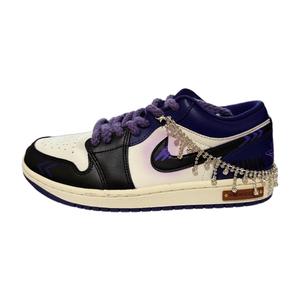 Air 1 Rose Night Low Top винтажные баскетбольные кроссовки женские черные фиолетовые Jordan, черный фиолетовый