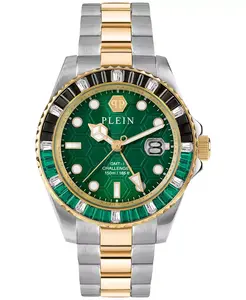 Мужские часы GMT с двухцветным браслетом из нержавеющей стали, 44 мм Philipp Plein