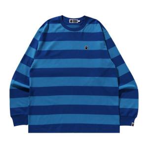 Футболка BAPE Ape Head One Point Hoop Long-Sleeve Tee, Blue