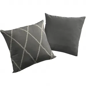 Подушка Casket Valdelana с узором из ромбов, наволочка с двумя сторонами без наполнителя, 1 штука Adam, Schwarz + gemustert