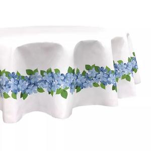 Круглая скатерть, 100% полиэстер, круглая 70 дюймов, гирлянда Forget Me Not