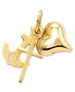 Подвеска из 14-каратного золота, символ веры, надежды и милосердия Macy's, No Color