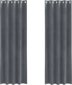 Плотные шторы , 2 шт., светло-серые, 140 x 245 см, бархатные vidaXL