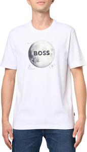 Мужская хлопковая футболка с логотипом Moon от BOSS, Oak