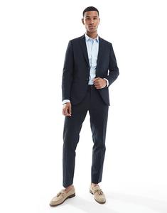 Брюки из сирсакера премиум-класса Jack & Jones темно-синего цвета