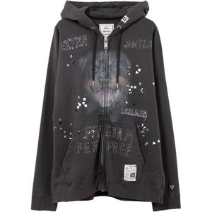 Хлопковая худи на молнии Maison Mihara Yasuhiro, черный