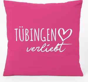 Подушка для дивана Huuraa Tübingen Love Gift 40x40 см с наполнителем Fuchsia Cotton Souvenir Hellweg Druckerei