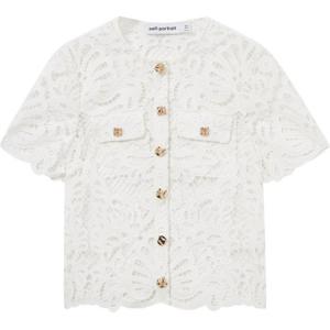 Селфи кружевная блузка Self-portrait, чисто-белая