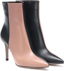 Модные ботильоны на шпильке для женщин, с цветовым сочетанием, классический заостренный носок, высокие каблуки, короткие ботинки, элегантные без застежки, для вечеринок и осени SRURLLUG, Pink Black