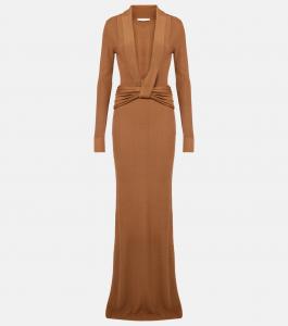 Платье Aure из собранного трикотажа с добавлением шелка Aya Muse, Tigers Eye