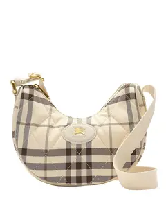 Стеганая нейлоновая сумка через плечо в форме подковы Burberry, белый
