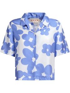 Рубашка с цветочным принтом Marni, фиолетовый