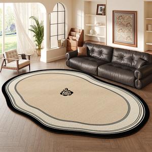 Budis Ковер 200х350 см для гостиной и спальни, круглый, стиль Moor Garden 05, моющийся, для дивана и кофейного стола