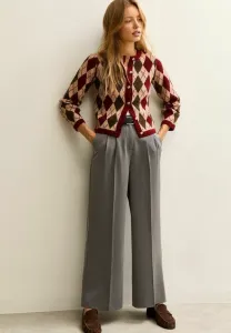 Брюки классического кроя с широкими штанинами и поясом New Look, Grey