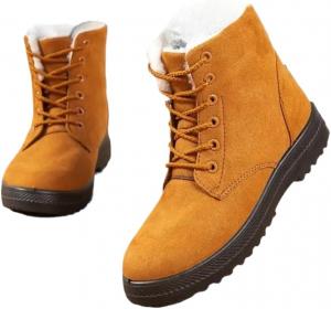 Женские зимние ботинки, теплые, с меховой подкладкой, на шнуровке, удобные, с нескользящей подошвой, на платформе, для улицы, осень-зима Faithgee, Khaki