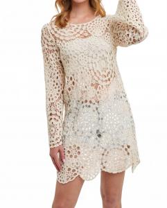 Пляжное платье крючком в натуральном цвете BluIvy