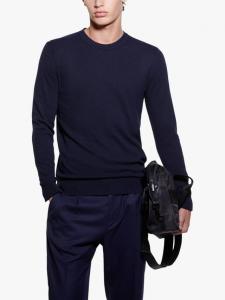 Свитер с круглым вырезом из смеси шерсти и кашемира SISLEY, Navy