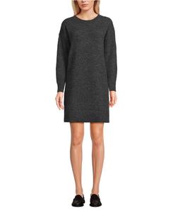 Женское мини-платье-свитер с пушистым бантом на спине Lands' End, Dark charcoal heather