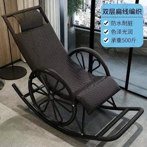 Fantasy Кресло-качалка из ротанга с полкой и широкими колесами, модель black wide rattan wheel с повышенной нагрузкой и защитой от падения