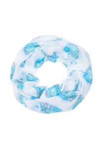 Шарф-Петля Амира тонкая легкая и мягкая: петля с мотивом сердца и бабочки Seasons Of April, синий