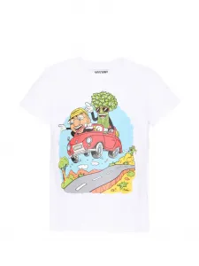 Футболка с короткими рукавами и принтом Moschino Kids, белый