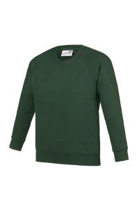 Школьная толстовка Academy с круглым вырезом реглан AWDis, зеленый