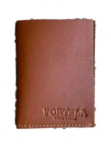 Кожаный кошелек с прошивкой Fortela, коричневый